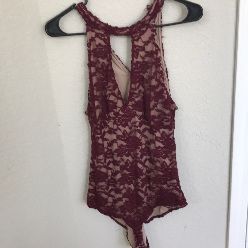 Wine color purple body suite